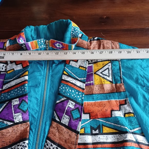 Vtg 80s 90s Lavon Windbreaker Track Jacket, Tribal, Native, Aztec , Size PL - Picture 10 of 16